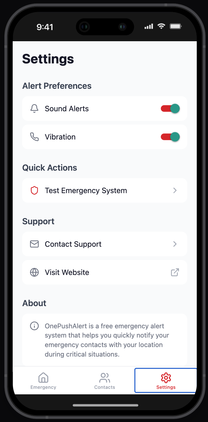 Settings Page