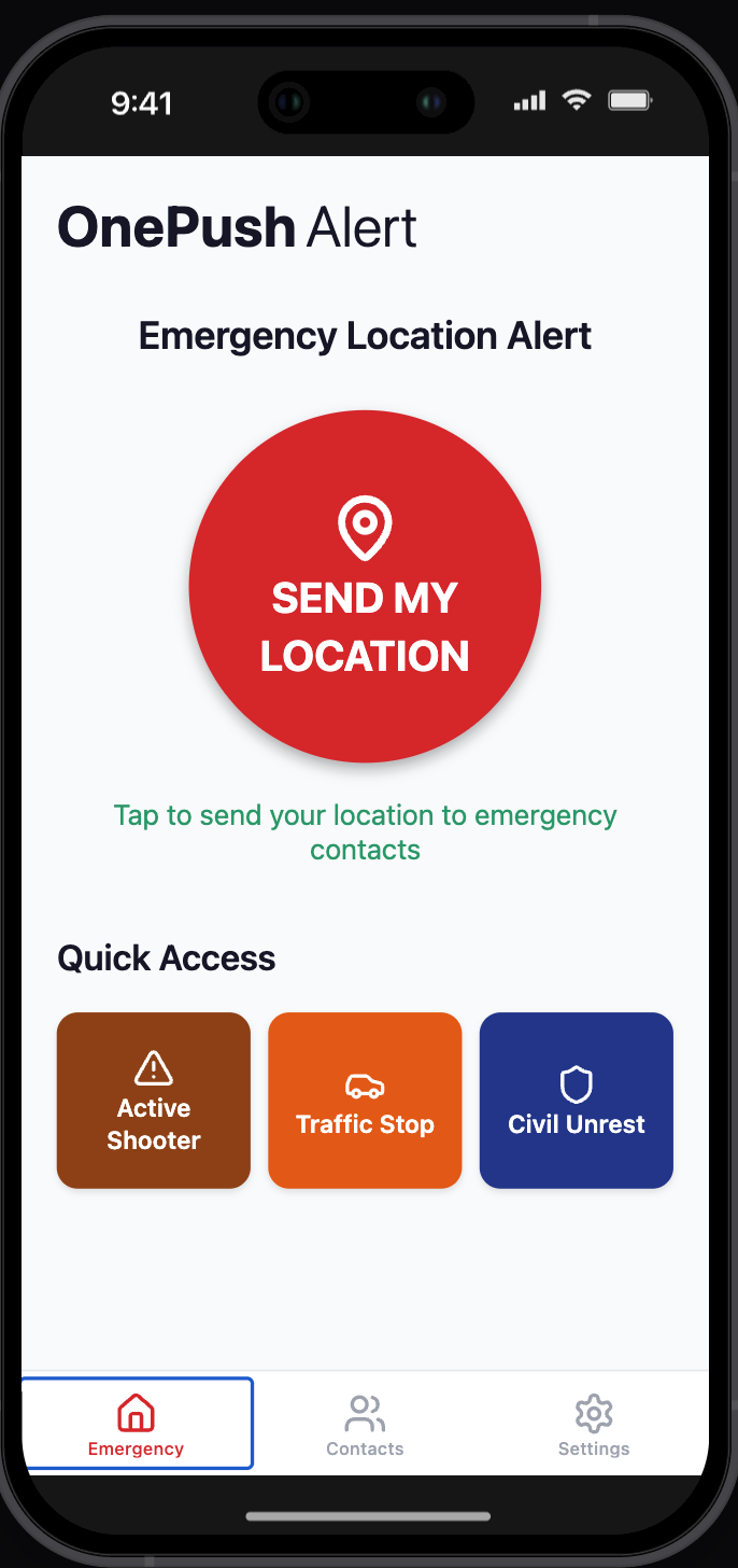 Main alert screen